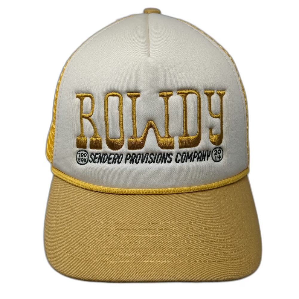 Sendero Provisions Co Trucker Hat Yellow One Size Rowdy Mesh Rope Snapback